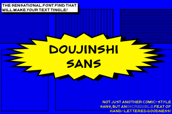 Doujinshi Sans - Hollow Italic: A Handwritten Display Font for Comic-Inspired Campaigns
